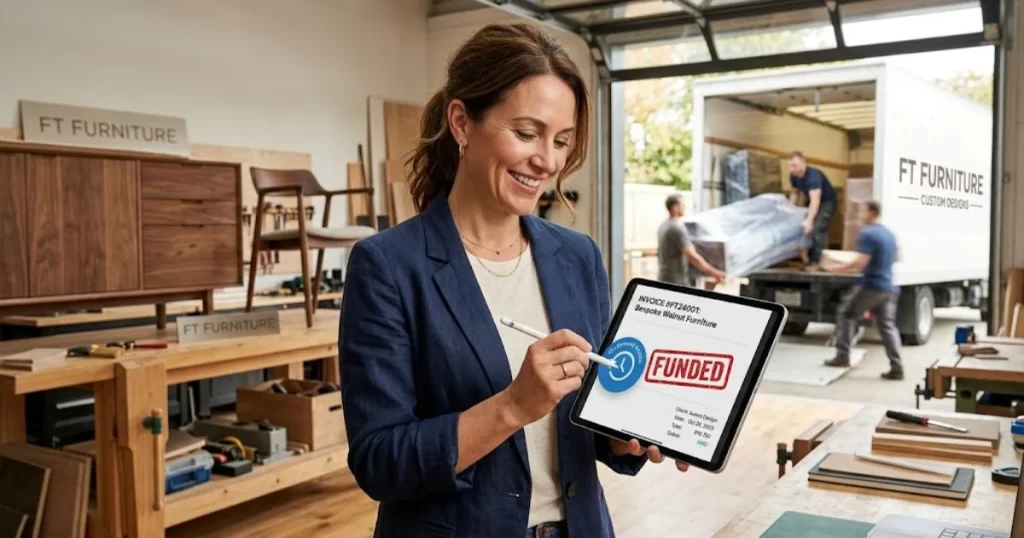 A business owner using spot factoring to get immediate on-demand funding for a single large invoice from a completed high-value project.